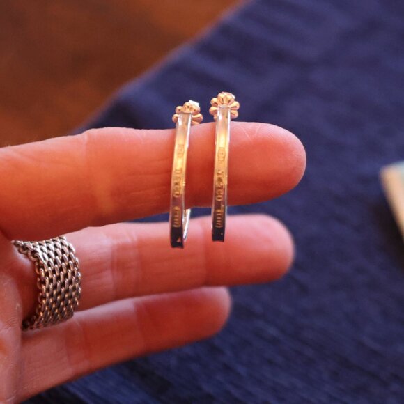 Tiffany & Co Silver 1837 Hoop Earrings - Picture 3 of 3